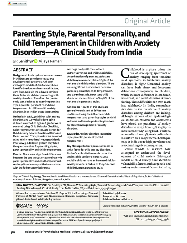 (PDF) Parenting Style, Parental Personality, and Child Temperament in ...