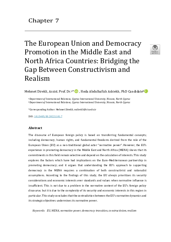 (PDF) The European Union and Democracy Promotion in the Middle East and ...
