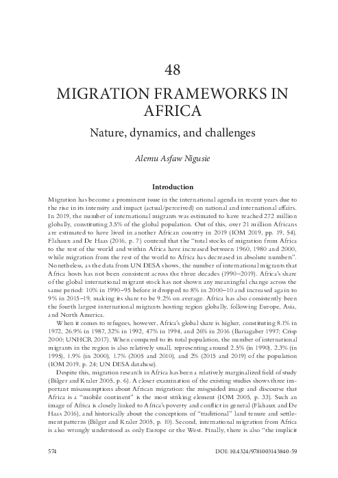 (PDF) Migration frameworks in Africa