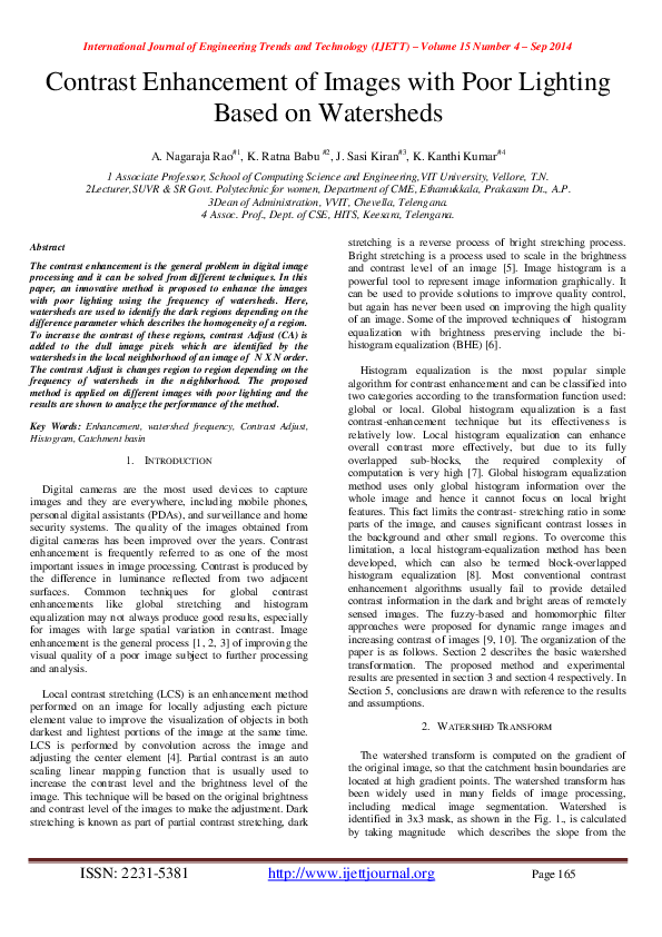 (PDF) Contrast Enhancement of Images with Poor Lighting Based on ...