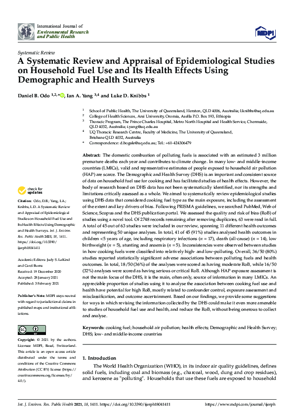 (PDF) A Systematic Review and Appraisal of Epidemiological Studies on ...