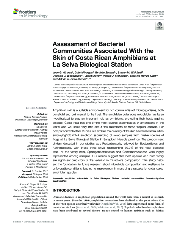 (PDF) Assessment of Bacterial Communities Associated With the Skin of ...