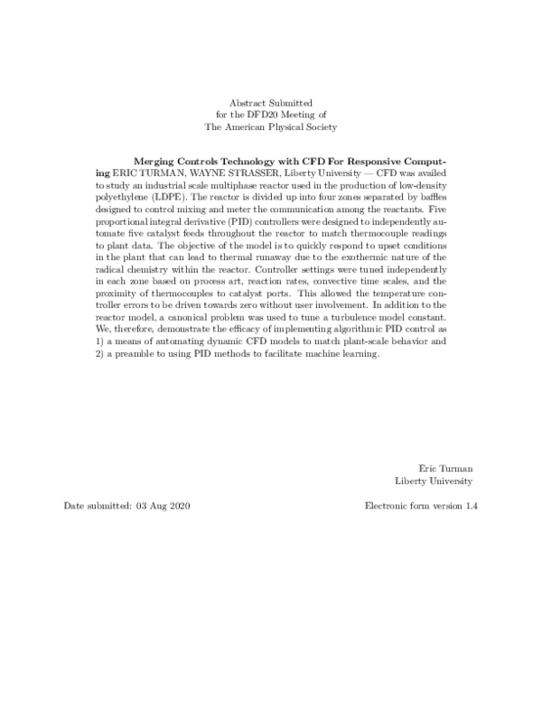 (PDF) Merging Controls Technology with CFD For Responsive Computing