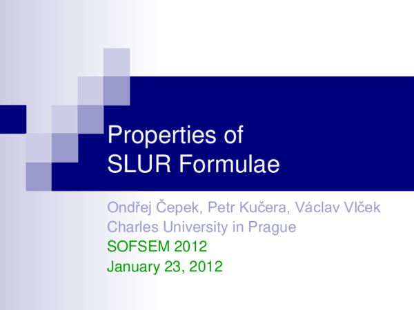 (PDF) Properties of SLUR Formulae