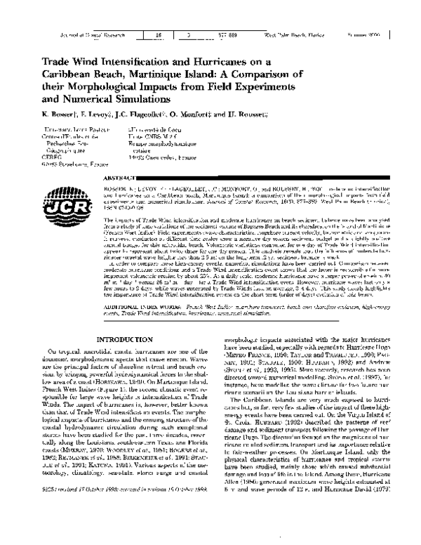 (PDF) Trade Wind Intensification and Hurricanes on a Caribbean Beach ...