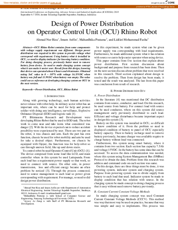 (PDF) Design of Power Distribution on Operator Control Unit (OCU) Rhino ...