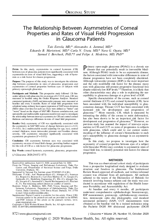 (PDF) The Relationship Between Asymmetries of Corneal Properties and ...