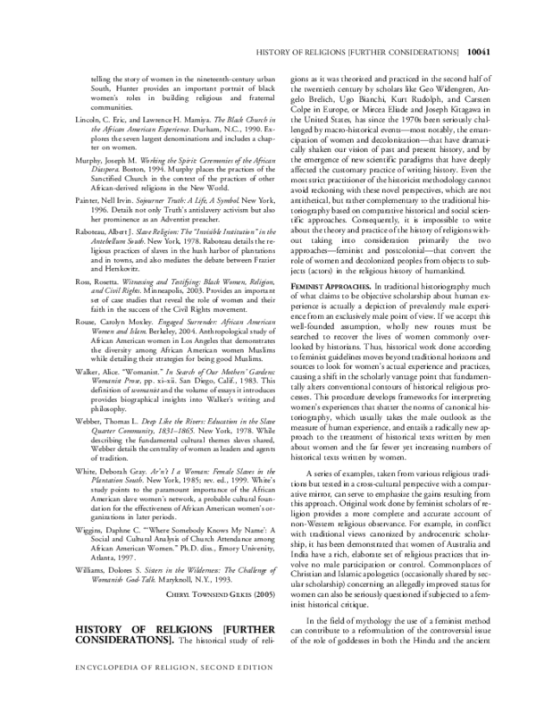 (PDF) History of Religions [Further Considerations]