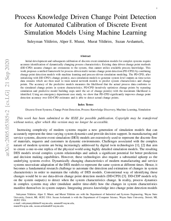(PDF) Process Knowledge Driven Change Point Detection for Automated ...