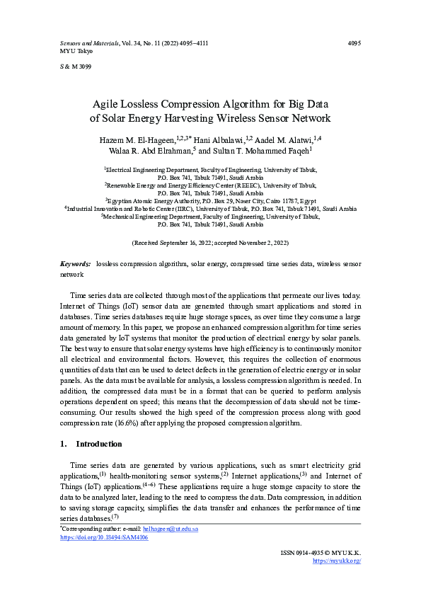 (PDF) Agile Lossless Compression Algorithm for Big Data of Solar Energy ...