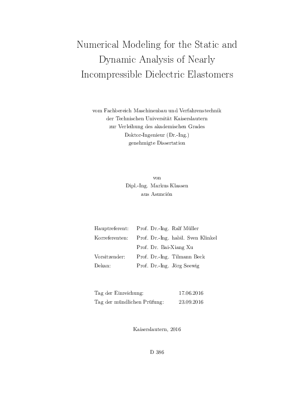 (PDF) Numerical Modeling for the Static and Dynamic Analysis of Nearly ...