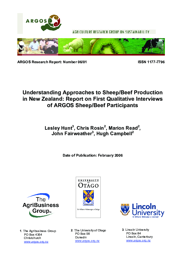 (PDF) Understanding approaches to sheep/beef production in New Zealand