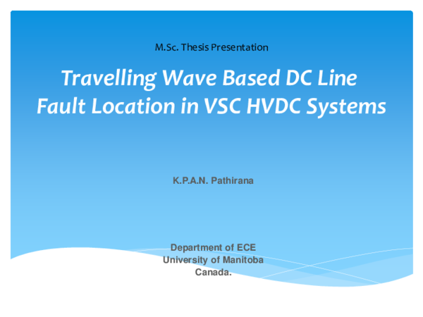 (PDF) Travelling Wave Based DC Line Fault Location in VSC HVDC Systems
