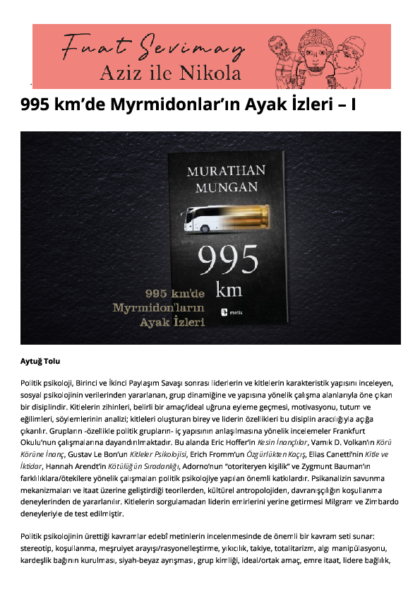 (PDF) 995 km'de Myrmidonlar'ın Ayak İzleri-I