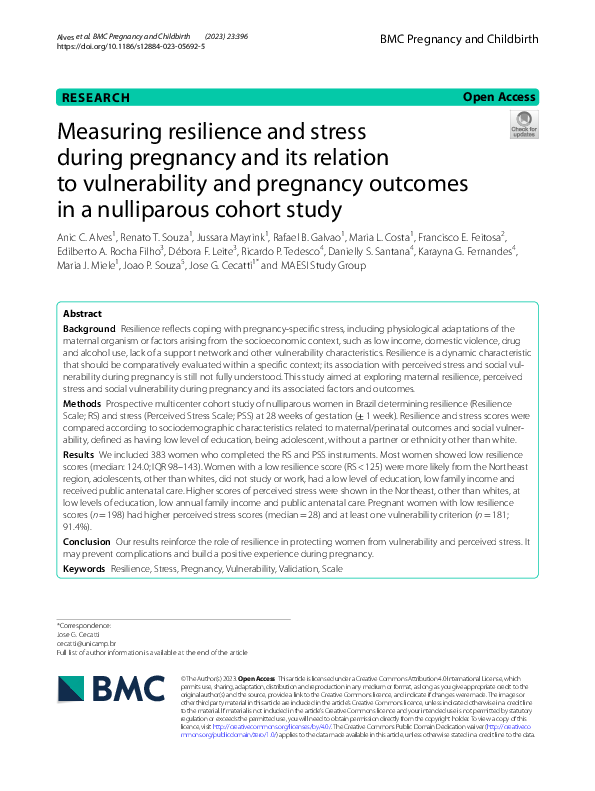 (PDF) Measuring resilience and stress during pregnancy and its relation ...