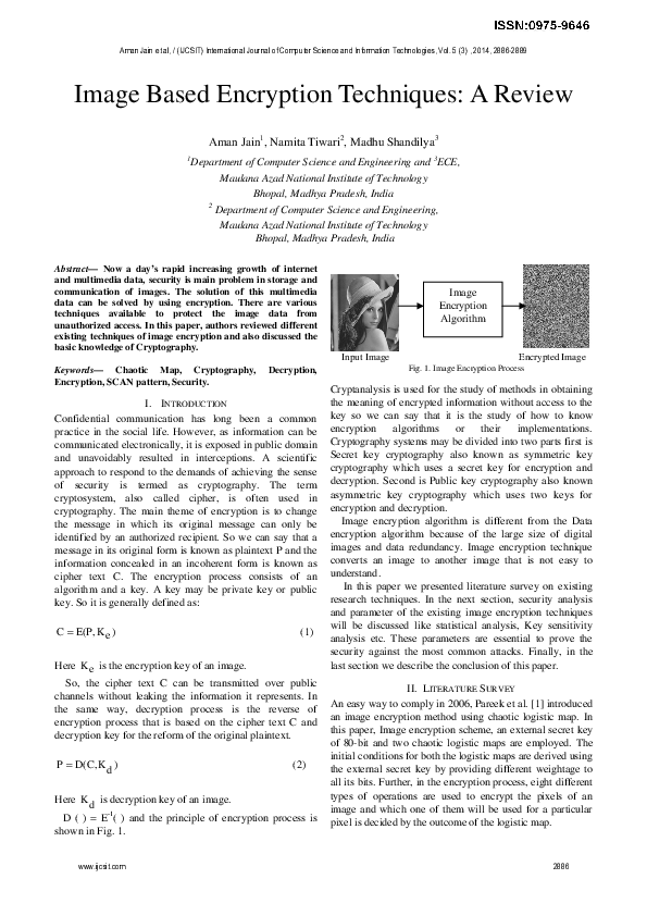 (PDF) Image Based Encryption Techniques : A Review