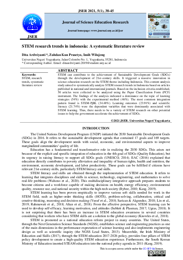 (PDF) STEM research trends in indonesia: A systematic literature review