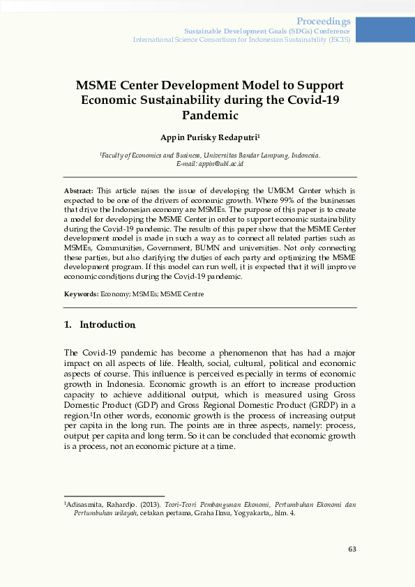 (PDF) MSME Center Development Model to Support Economic Sustainability ...