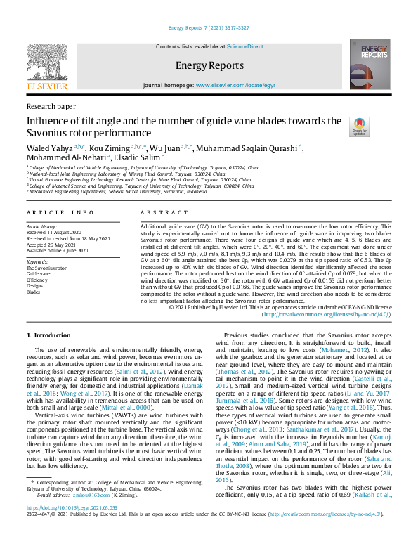 (PDF) Influence of tilt angle and the number of guide vane blades ...