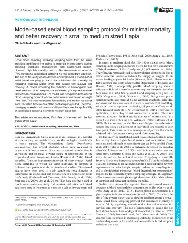 (PDF) Model-based serial blood sampling protocol for minimal mortality ...