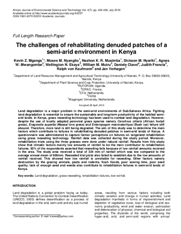 (PDF) The role of moisture in the successful rehabilitation of denuded ...
