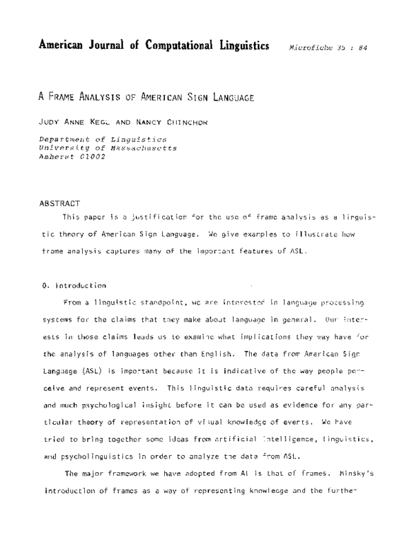 (PDF) A Frame Analysis of American Sign Language