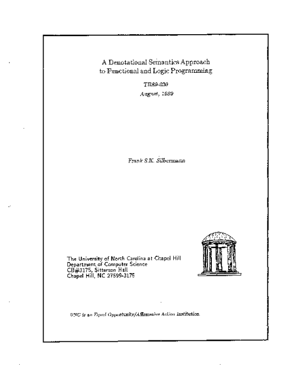 (PDF) A denotational semantics approach to functional and logic programming