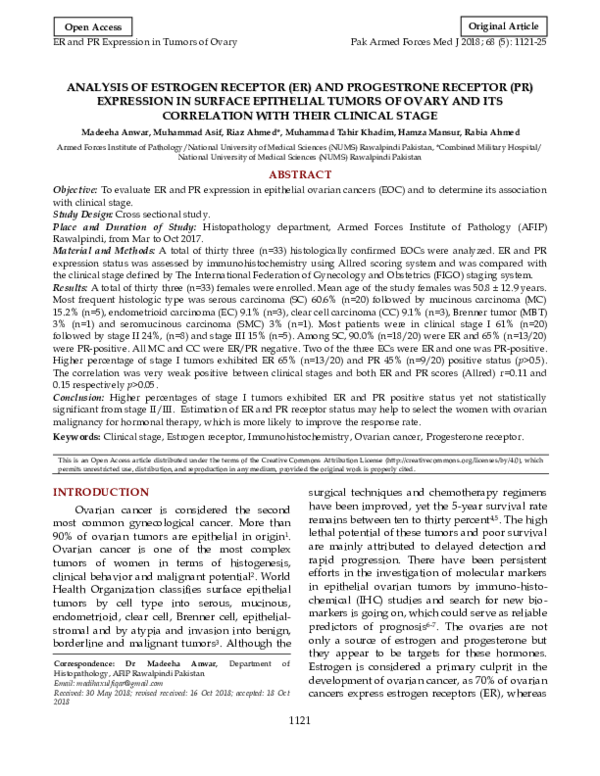 (PDF) Analysis of Estrogen Receptor (Er) and Progestrone Receptor (PR ...