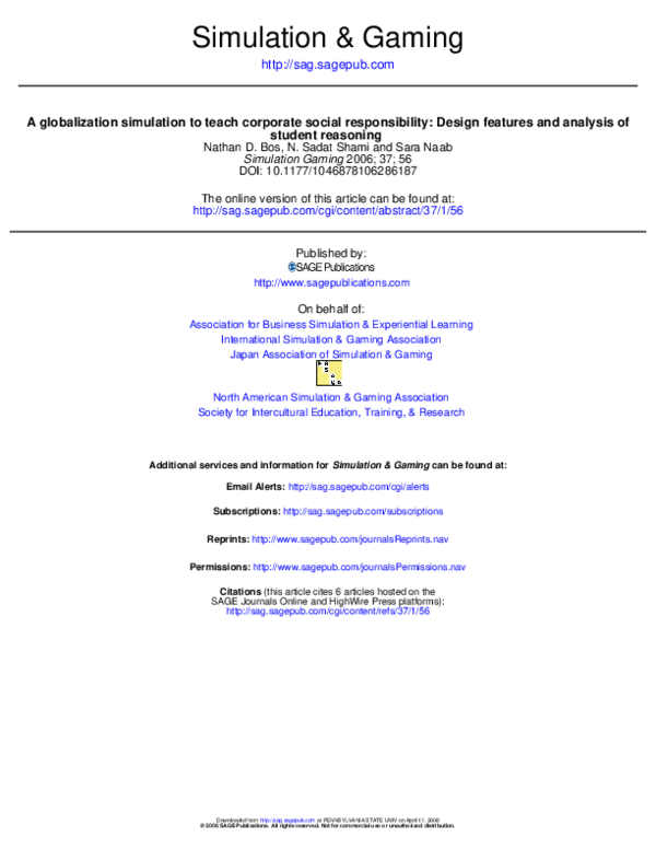 (PDF) A globalization simulation to teach corporate social ...