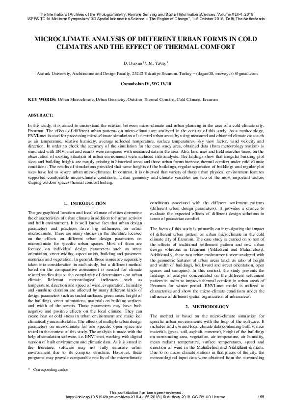 (PDF) Microclimate Analysis of Different Urban Forms in Cold Climates ...