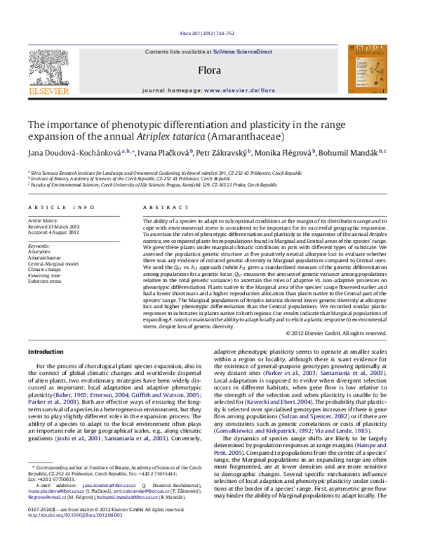 (PDF) The importance of phenotypic differentiation and plasticity in ...