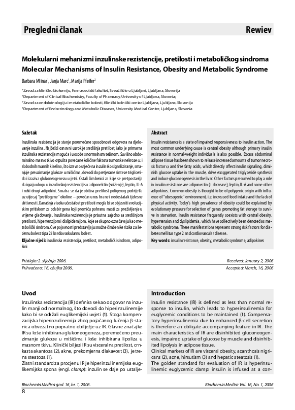 (PDF) Molecular Mechanisms of Insulin Resistance, Obesity and Metabolic ...