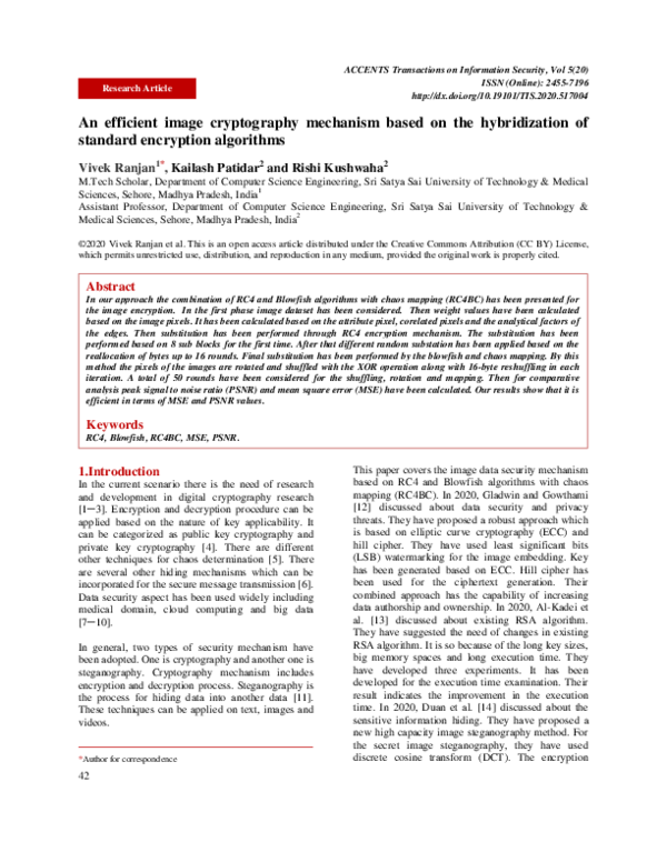 (PDF) An efficient image cryptography mechanism based on the ...