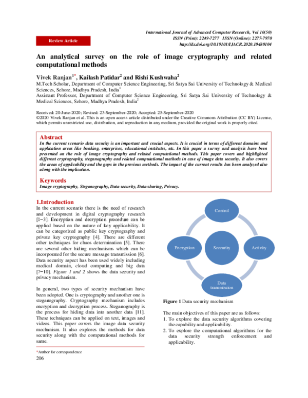(PDF) An analytical survey on the role of image cryptography and ...