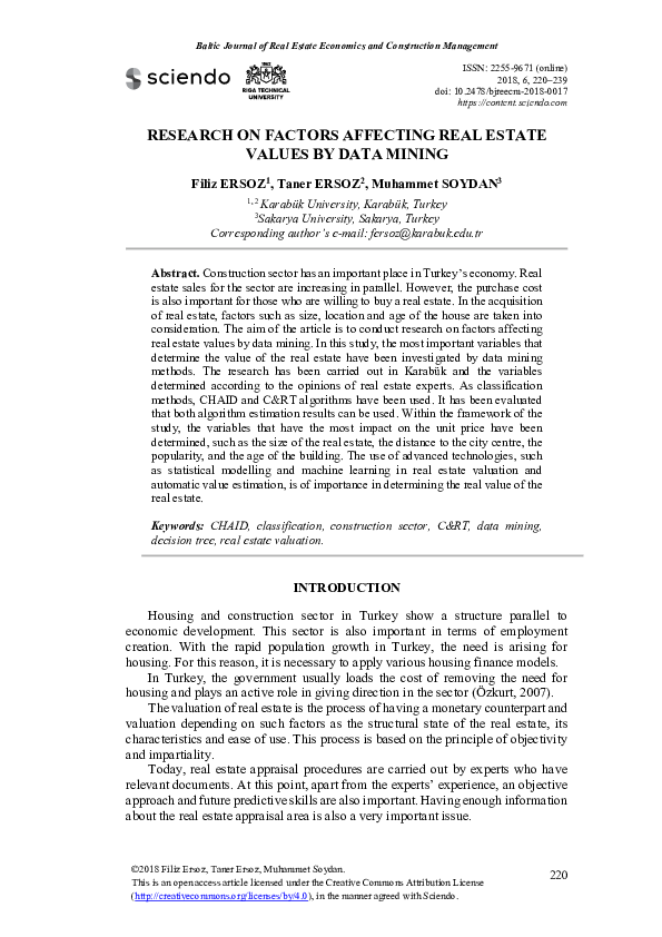 (PDF) Research on Factors Affecting Real Estate Values by Data Mining
