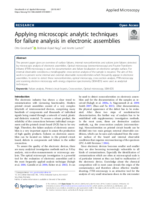 (PDF) Applying microscopic analytic techniques for failure analysis in ...