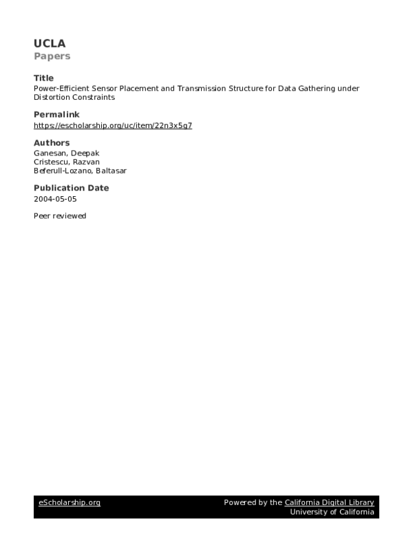 (PDF) Peer Reviewed Title: Power-Efficient Sensor Placement and ...