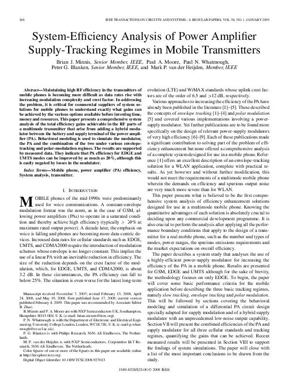 (PDF) System-Efficiency Analysis of Power Amplifier Supply-Tracking ...