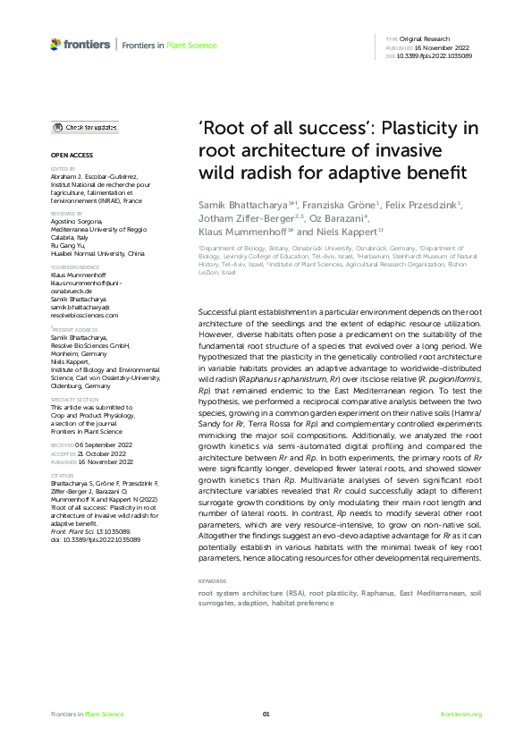(PDF) ‘Root of all success’: Plasticity in root architecture of ...