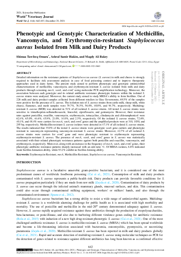 (PDF) Phenotypic and Genotypic Characterization of Methicillin ...