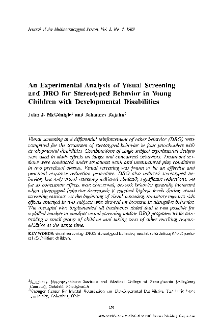 (PDF) An experimental analysis of visual screening and DRO for ...