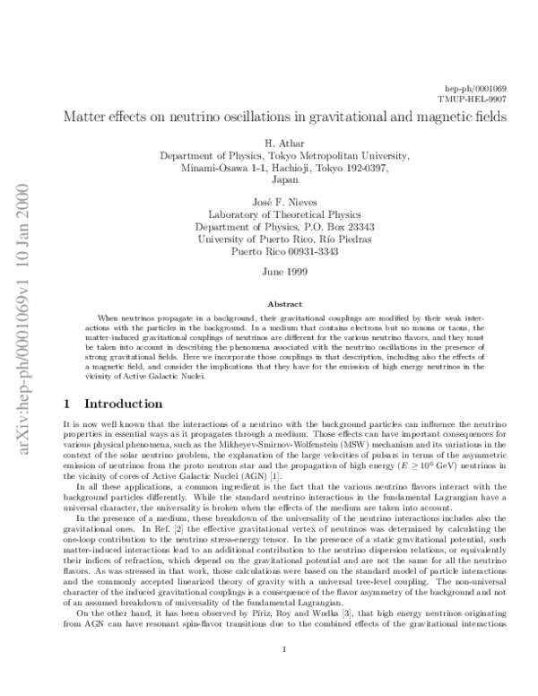 (PDF) Matter effects on neutrino oscillations in gravitational and ...
