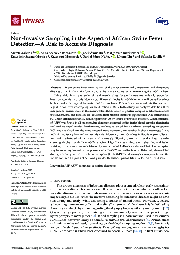 (PDF) Non-Invasive Sampling in the Aspect of African Swine Fever ...
