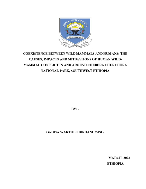 (DOC) COEXISTENCE BETWEEN WILD MAMMALS AND HUMANS: THE CAUSES, IMPACTS ...