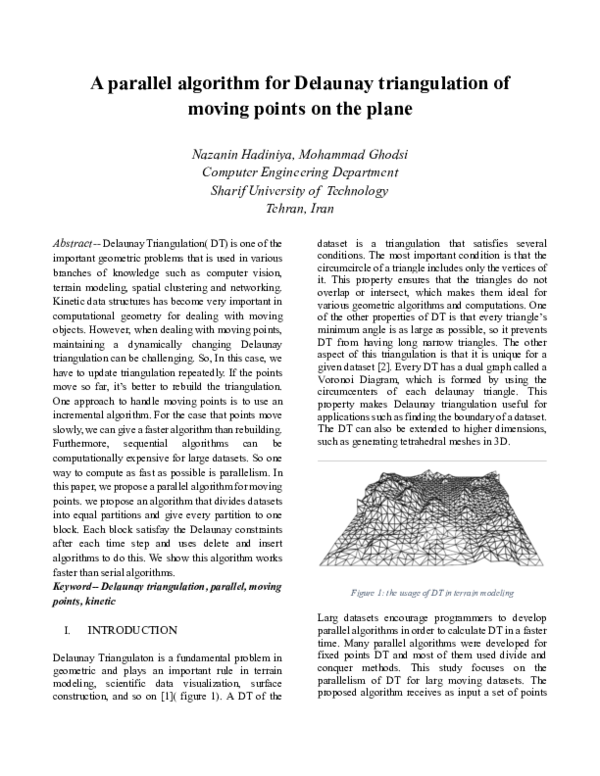 (PDF) A parallel algorithm for Delaunay triangulation of moving points ...