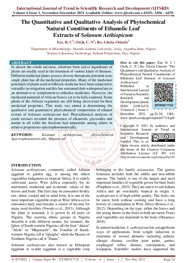 (PDF) The Quantitative and Qualitative Analysis of Phytochemical ...