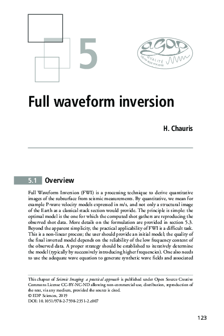 (PDF) Chapter 5 Full waveform inversion