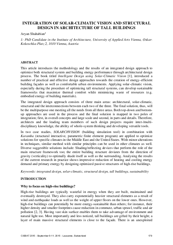 (PDF) Integration of solar-climatic vision and structural design in ...