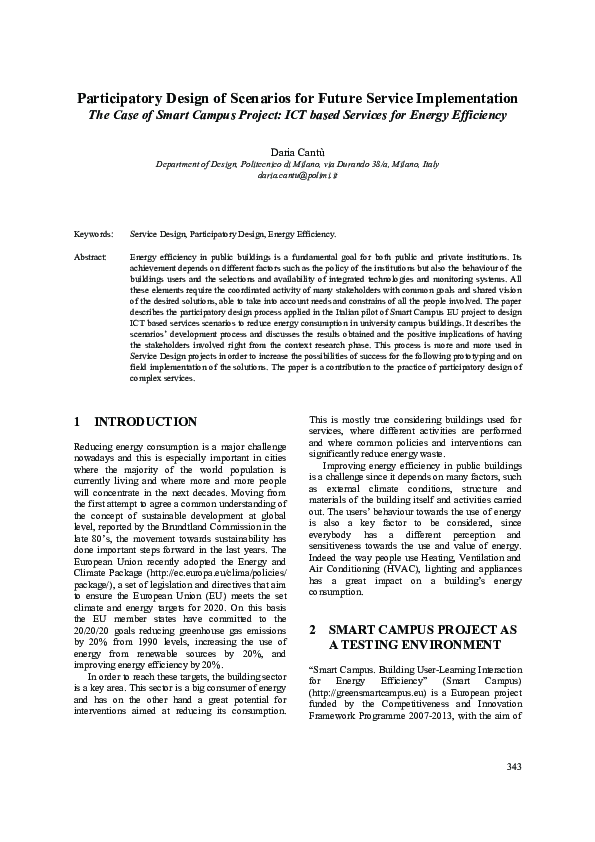 (PDF) Participatory Design of Scenarios for Future Service ...