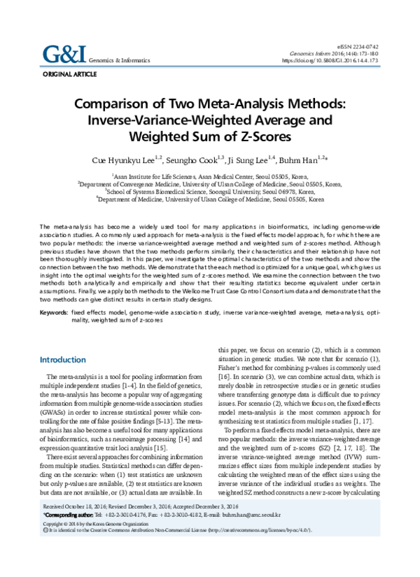 (PDF) Comparison of Two Meta-Analysis Methods: Inverse-Variance ...